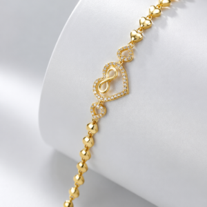 Luxury Gold-Tone Infinity Heart Bracelet for Women