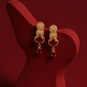 Red Crystal Drop Earrings