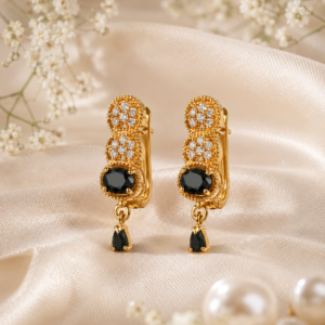 Black Crystal Drop Earrings