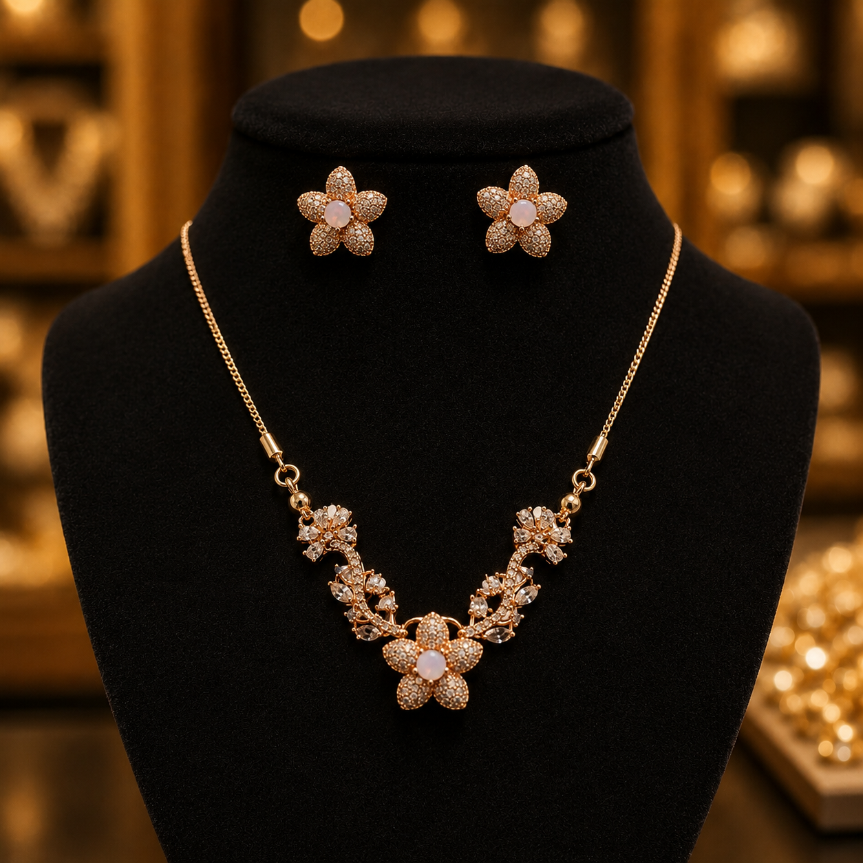 Rose Blossom Pendant & Earrings Set - Image 3