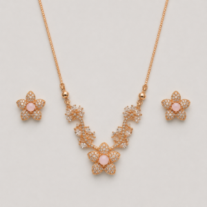 Rose Blossom Pendant & Earrings Set