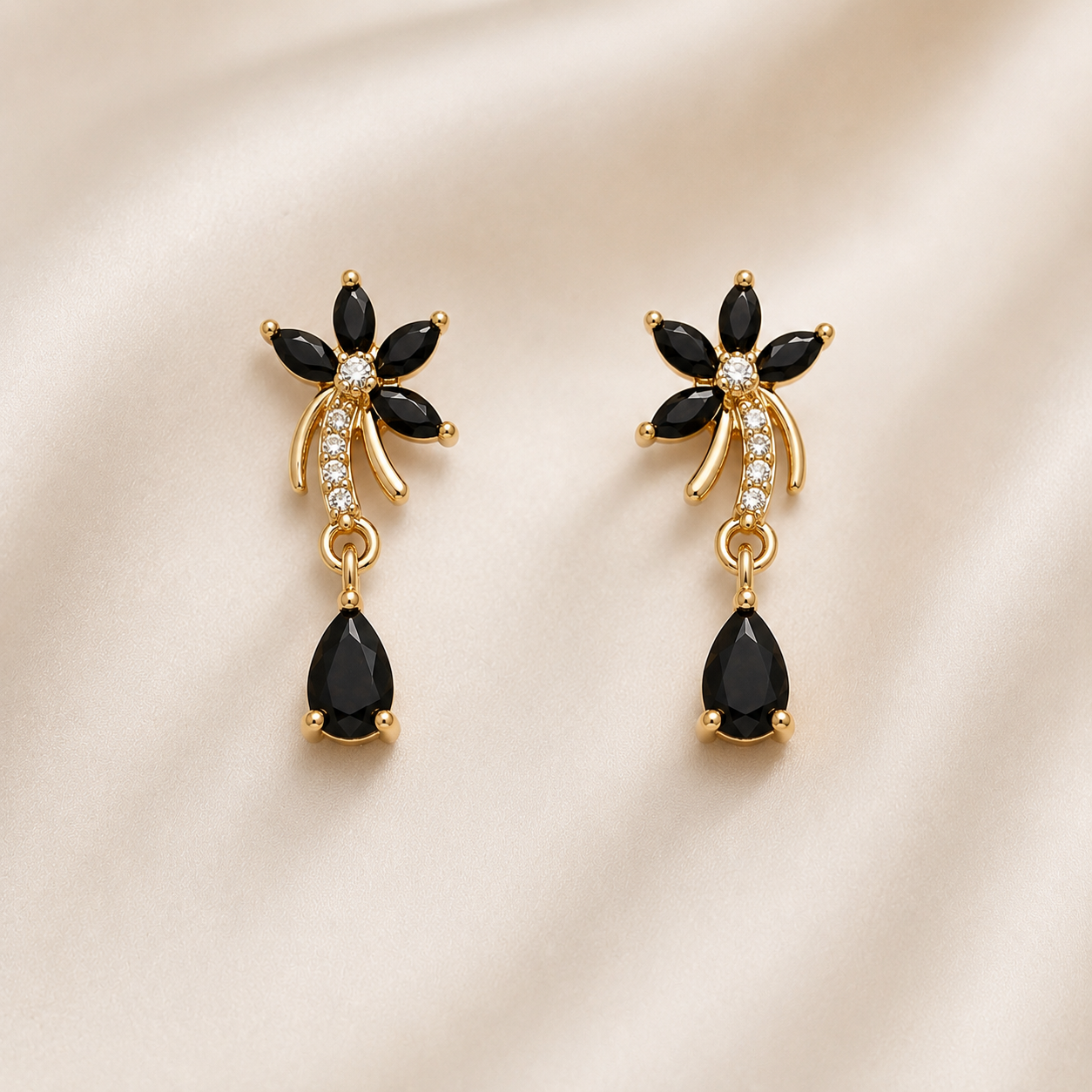 Noir Crescent Pendant Set with Matching Earrings - Image 3