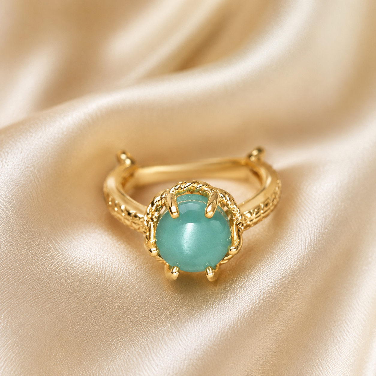 Mint Green Crystal Ring & Earrings Set - Image 3