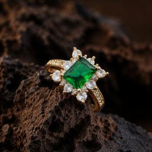 Emerald Princess-Cut Statement Ring