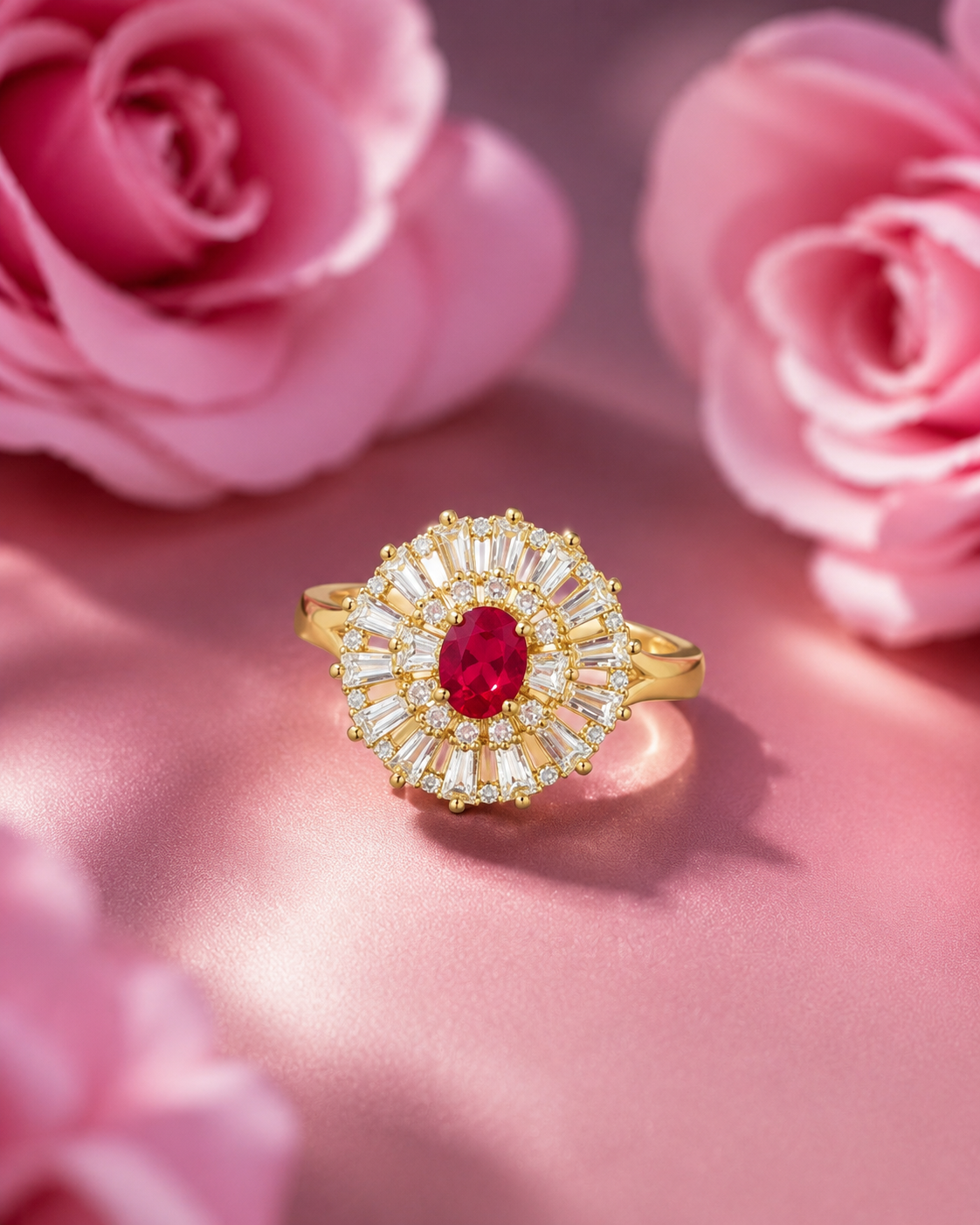 Sunburst Red Crystal Ring - Image 2
