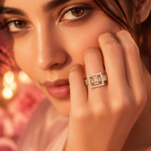 Gold-Tone Ruby Crystal Ring