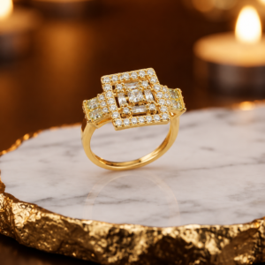 Gold-Tone Crystal Statement Ring
