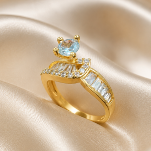 Blue Crystal Statement Ring