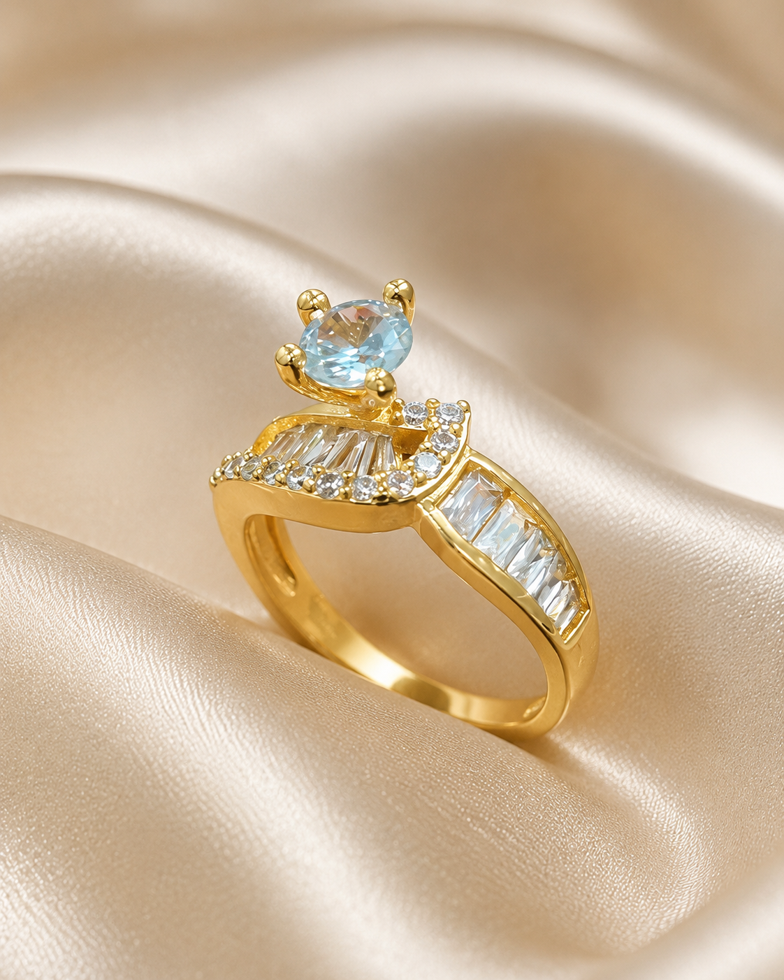 Blue Crystal Statement Ring