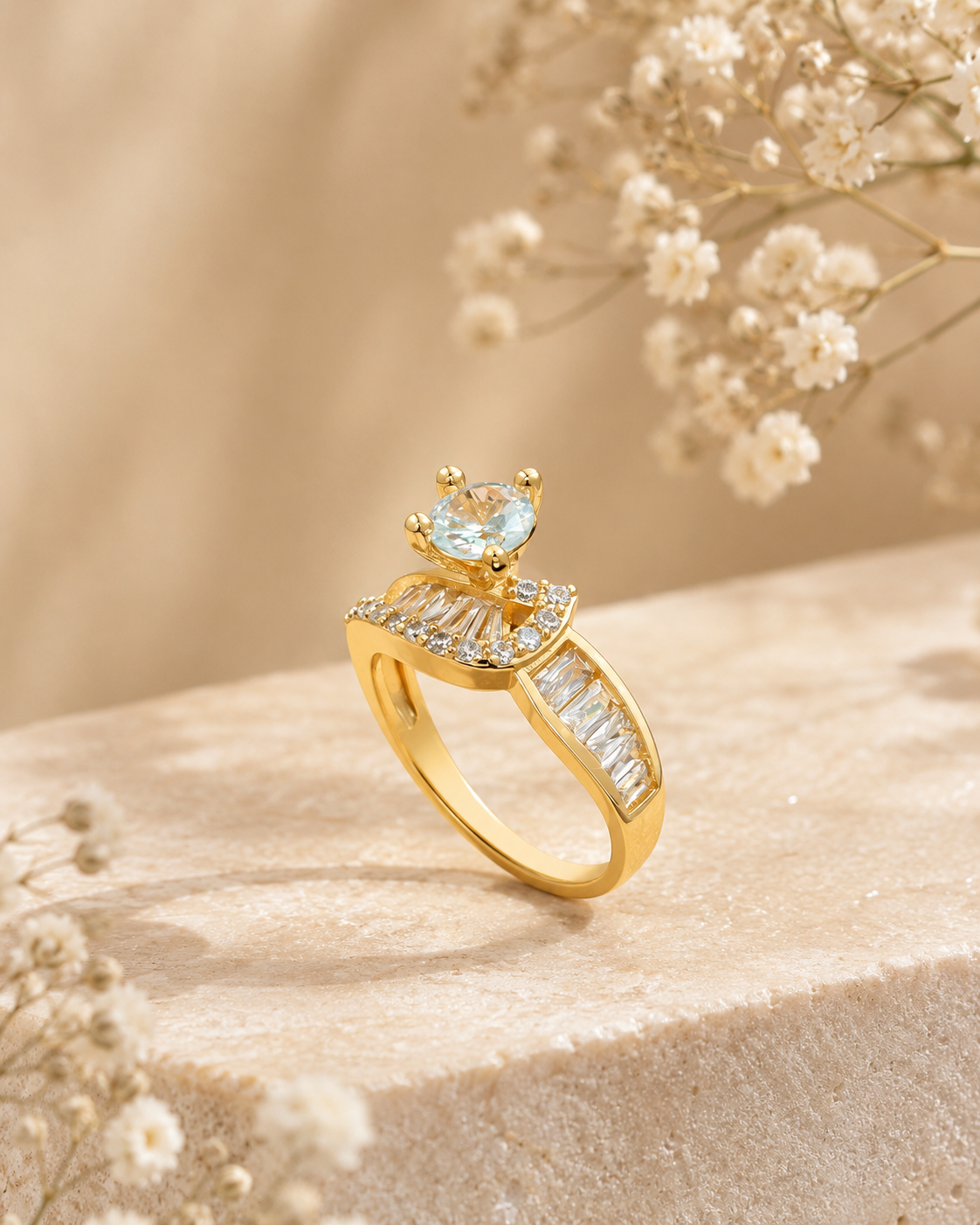 Blue Crystal Statement Ring - Image 2