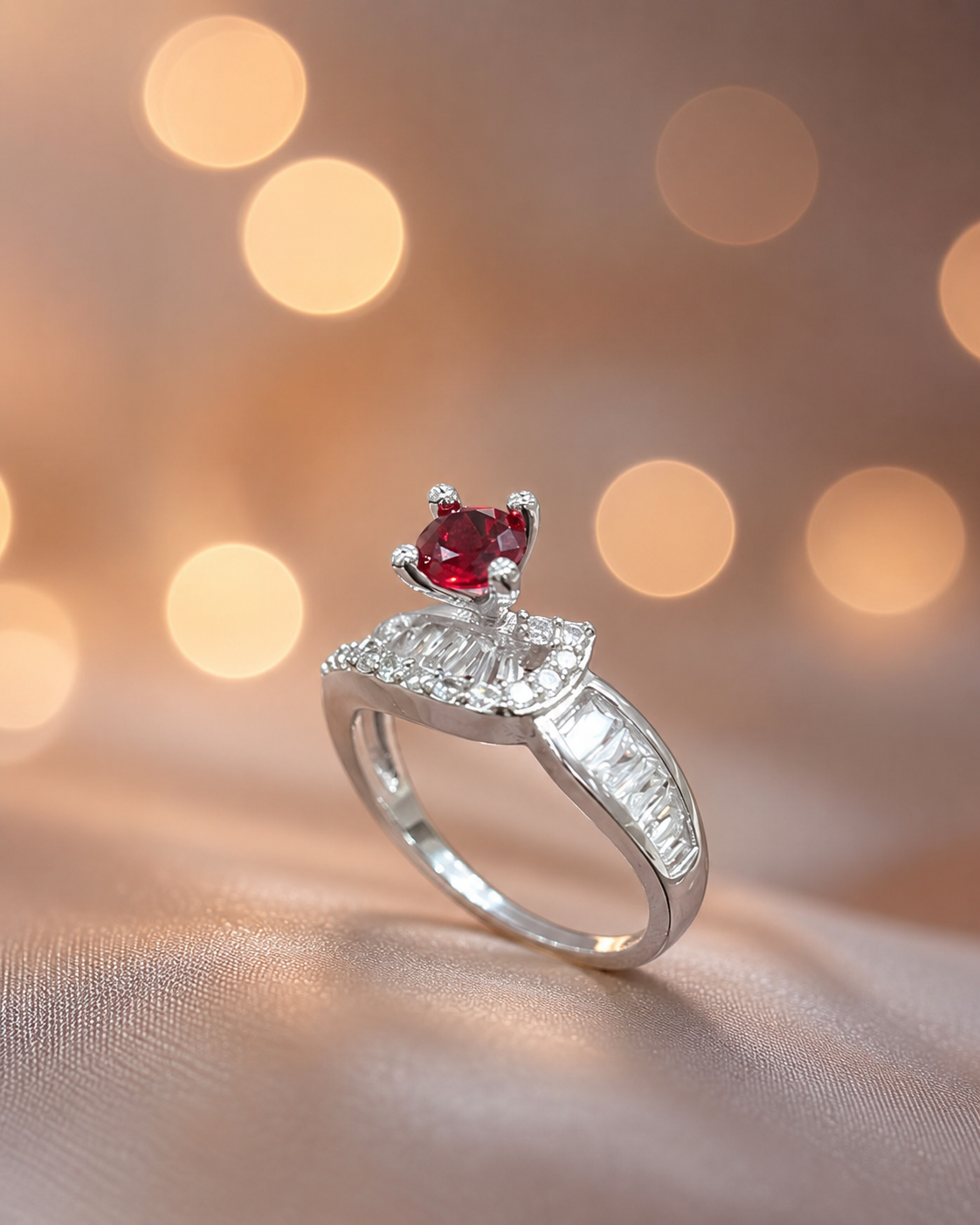 Ruby Red Crystal Ring